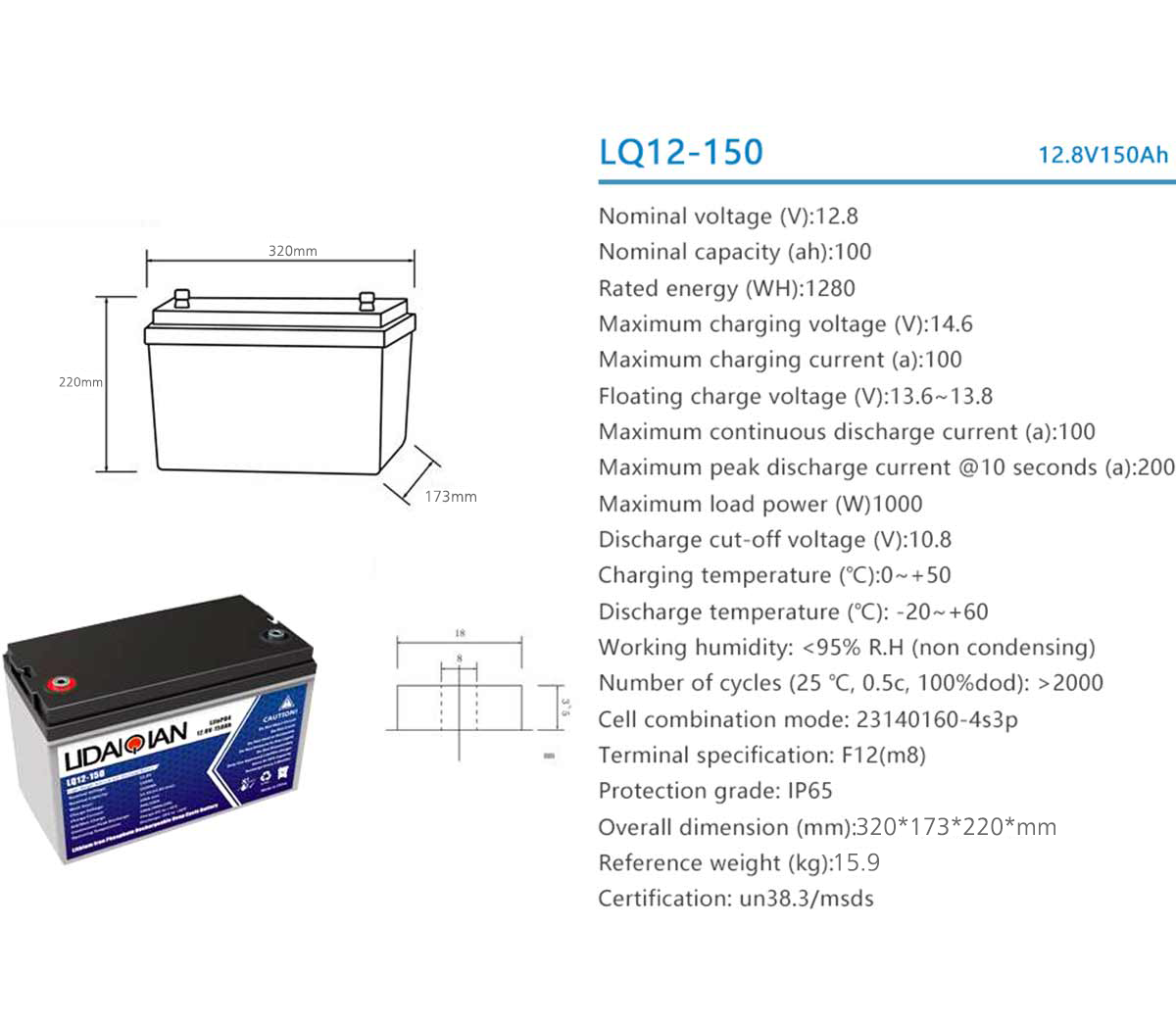 150V LifePO4 battery